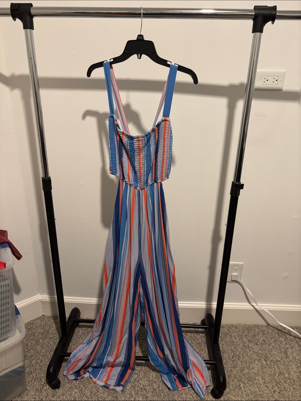 Anthropologie Blue, Orange, White Striped Jumpsuit